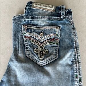 Like New Women’s Curvy Rock Revival High Rise Ankle Skinny Size 29